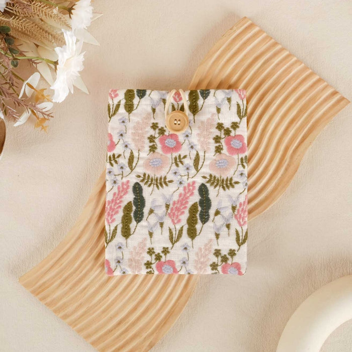 Embroidery Floral Book Sleeve - E