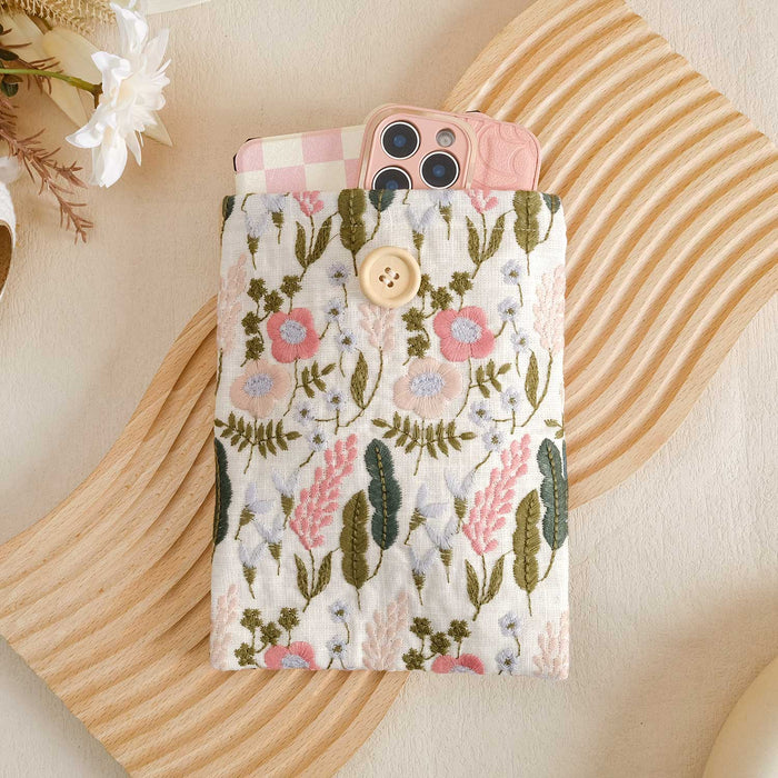 Embroidery Floral Book Sleeve - E