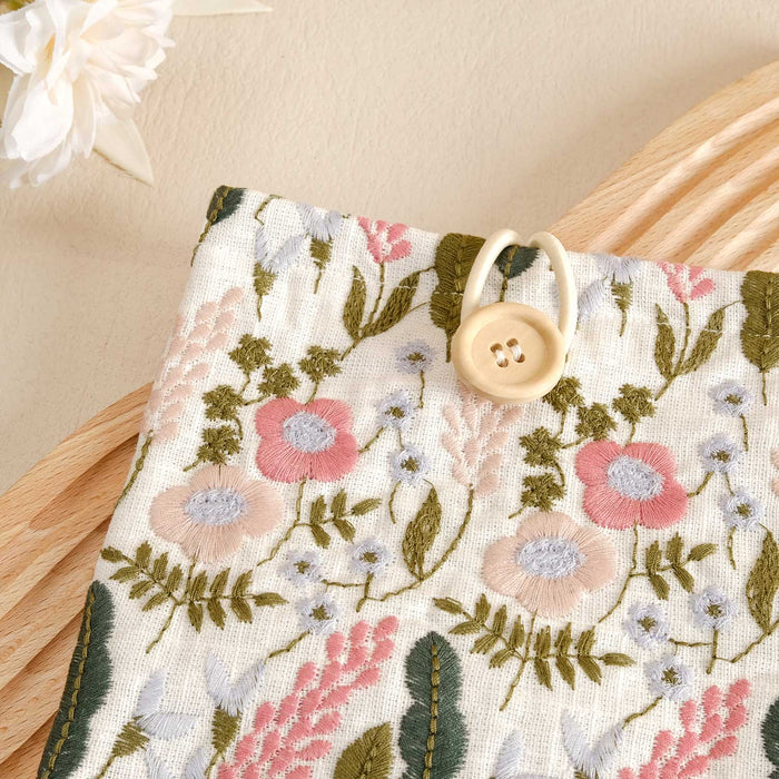 Embroidery Floral Book Sleeve - E