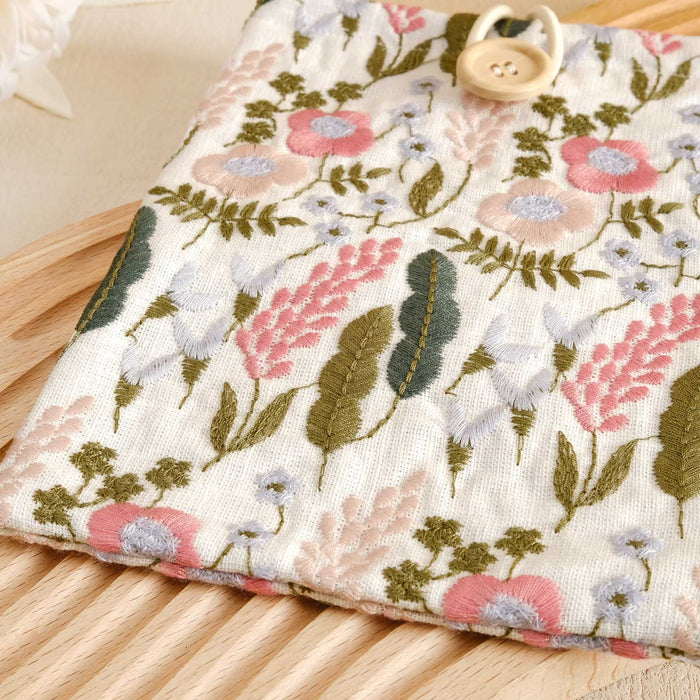 Embroidery Floral Book Sleeve - E