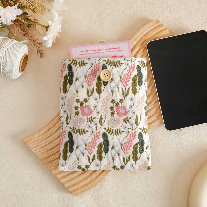 Embroidery Floral Book Sleeve - E