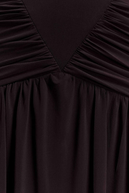 Emory Jersey Cape Maxi Dress - Chocolate