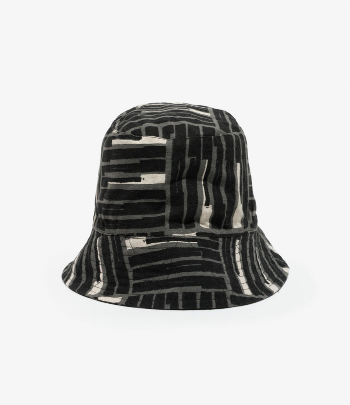 Engineered Garments Bucket Hat - Black CL Tile Print Canvas