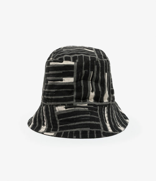 Engineered Garments Bucket Hat - Black CL Tile Print Canvas