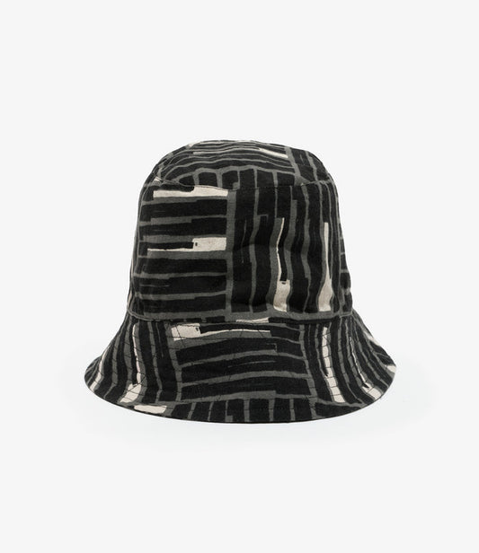 Engineered Garments Bucket Hat - Black CL Tile Print Canvas
