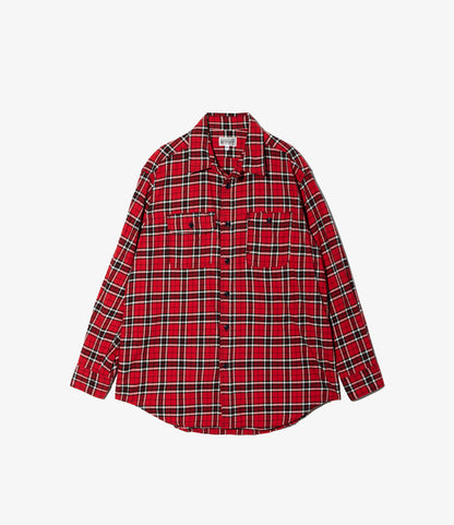 Engineered Garments Workaday Utility Shirt - Red Cotton Twill Plaid