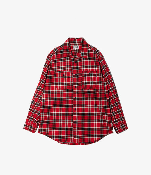Engineered Garments Workaday Utility Shirt - Red Cotton Twill Plaid