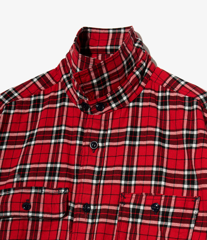 Engineered Garments Workaday Utility Shirt - Red Cotton Twill Plaid