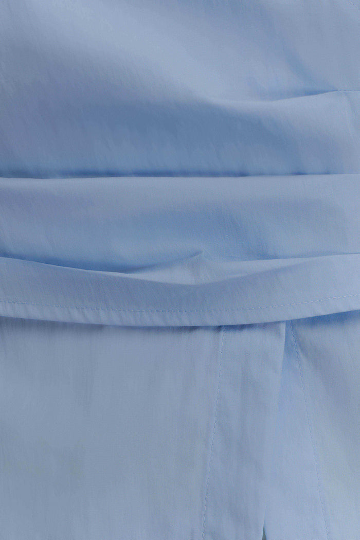 Eugenia Wrap Cotton Shirt - Blue
