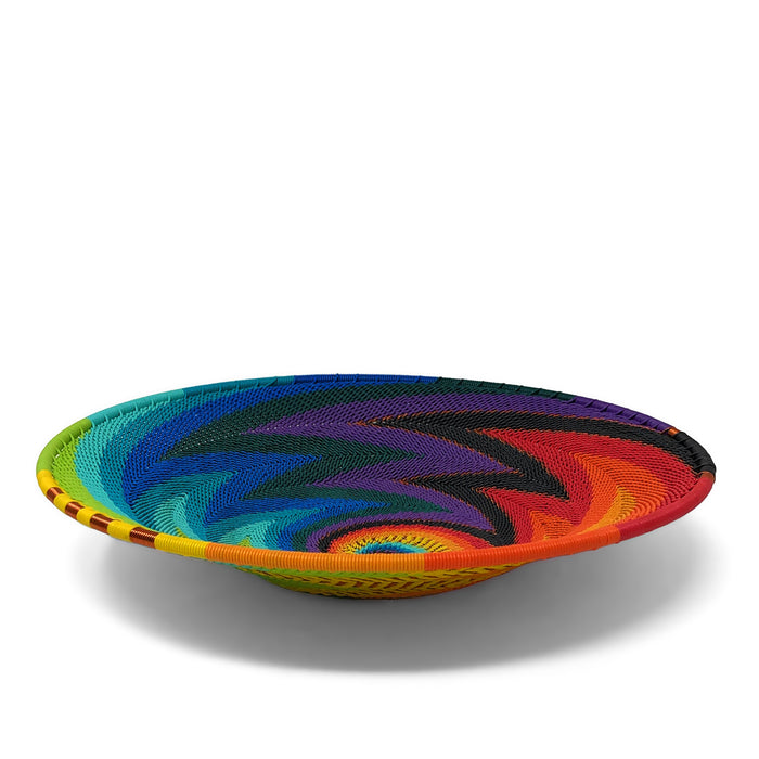 Fair Trade Zulu Telephone Wire 8" Platter Basket, African Spirit