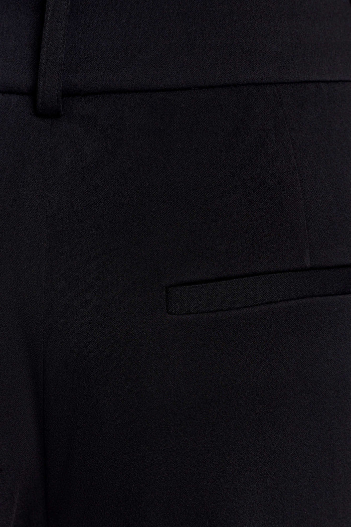 Fatima Satin Straight Leg Pant - Black