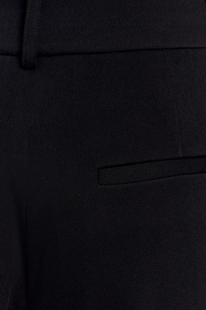 Fatima Satin Straight Leg Pant - Black