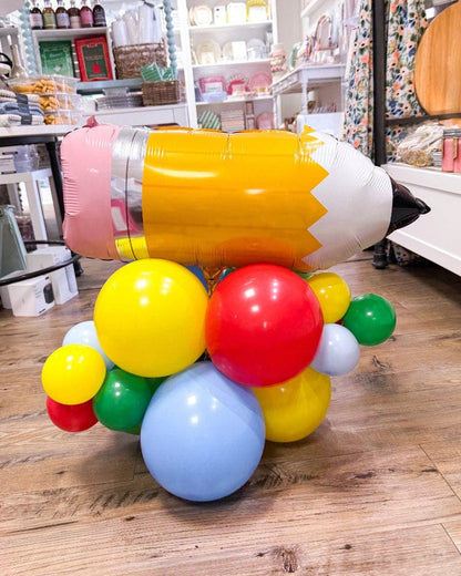 Jenn & Co. Balloons Centerpiece Apple or Pencil First Day of / Back to School Balloons