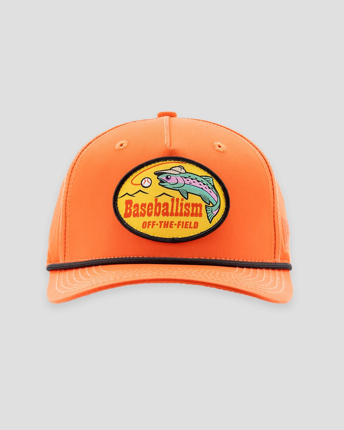 Fishing Club Patch Rope Cap - Orange