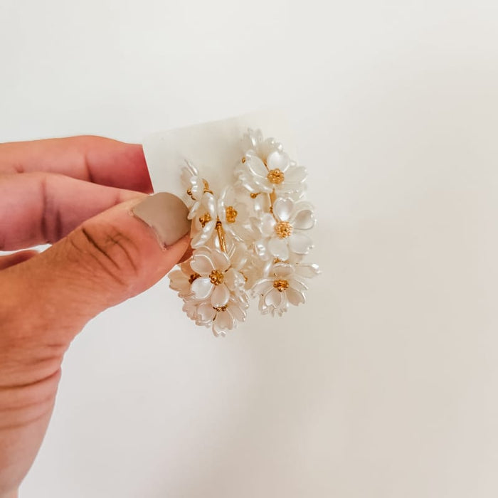 Pine+Poppy Floral Cluster Hoop Earrings
