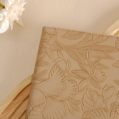 Floral Leather Kindle Case - Khaki