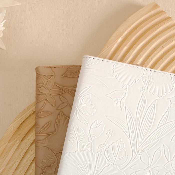 Floral Leather Kindle Case - White
