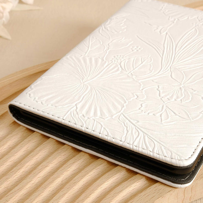 Floral Leather Kindle Case - White