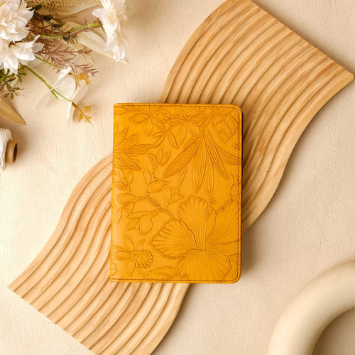 Floral Leather Kindle Case - Yellow