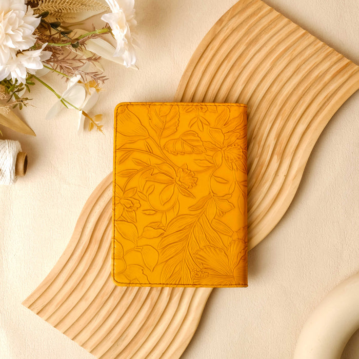 Floral Leather Kindle Case - Yellow