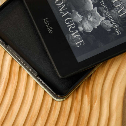 Floral Leather Kindle Case - Yellow