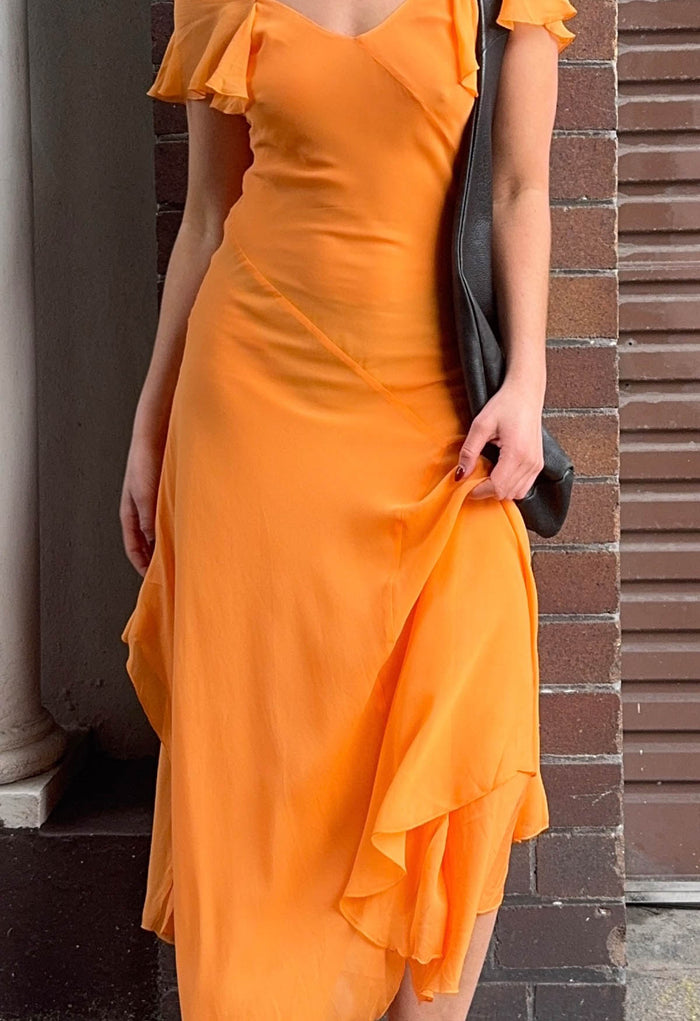 Flutter-Sleeve Dress Carota (original fit)