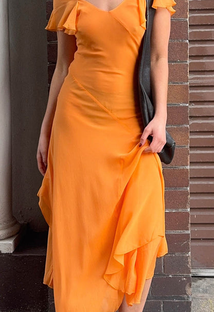 Flutter-Sleeve Dress Carota (original fit)