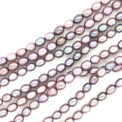 One lavender 4-5mm Rice Fresh Water Pearl, 16'' Pearl Strand