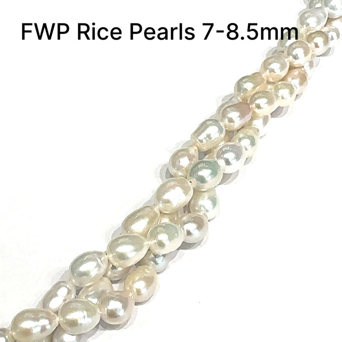 One White  7-8.5mm Fresh Water Rice Pearl