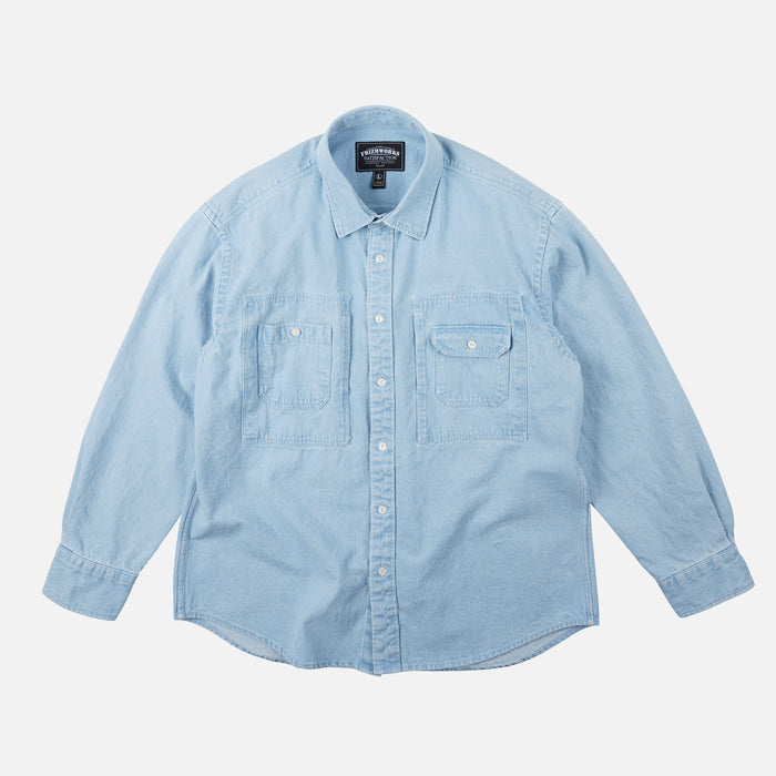 FrizmWorks Bleach Denim Utility Shirt - Light Blue