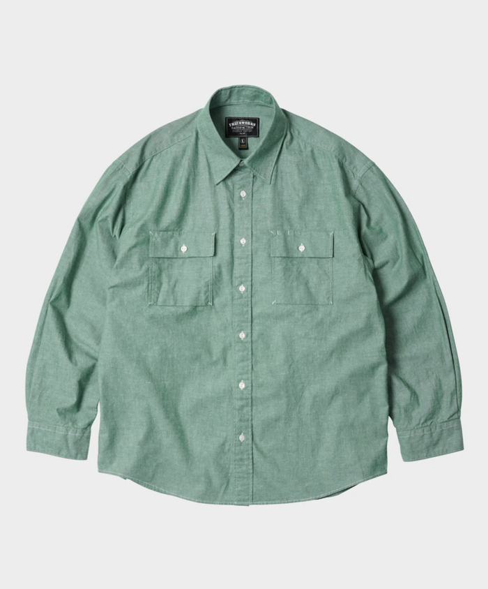 FrizmWorks Cigarette Pocket Chambray Shirt - Green