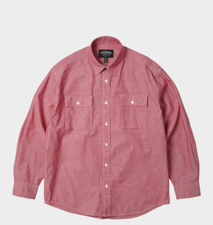 FrizmWorks Cigarette Pocket Chambray Shirt - Red