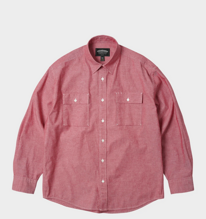 FrizmWorks Cigarette Pocket Chambray Shirt - Red