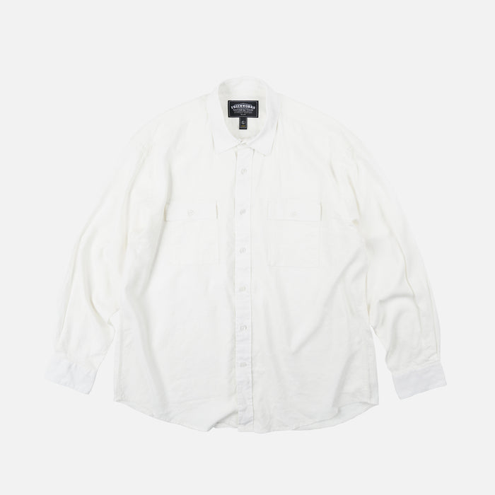 FrizmWorks OG Cigarette Pocket Linen Rayon Shirt - Ivory