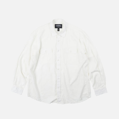 FrizmWorks OG Cigarette Pocket Linen Rayon Shirt - Ivory