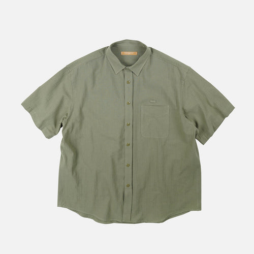 FrizmWorks OG Dobby Weave Seersucker Half Shirt - Olive