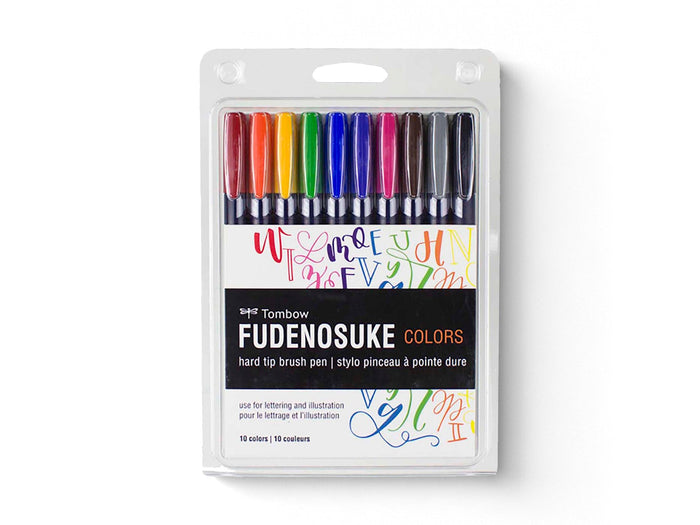Fudenosuke Colors Calligraphy Brush Pens - 10-Pack