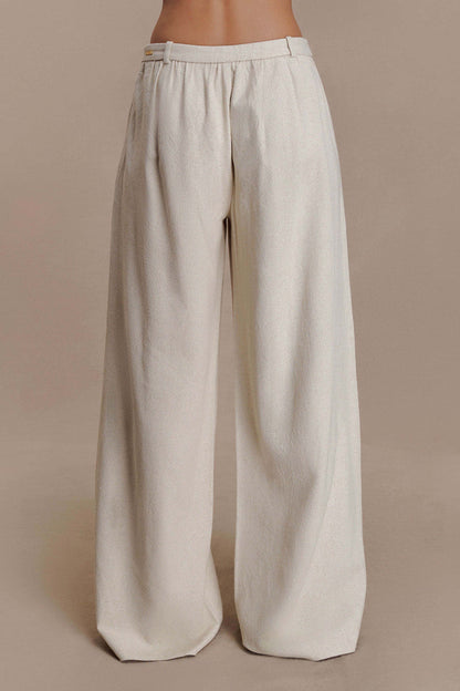 Gabby Straight Leg Linen Pants - Natural
