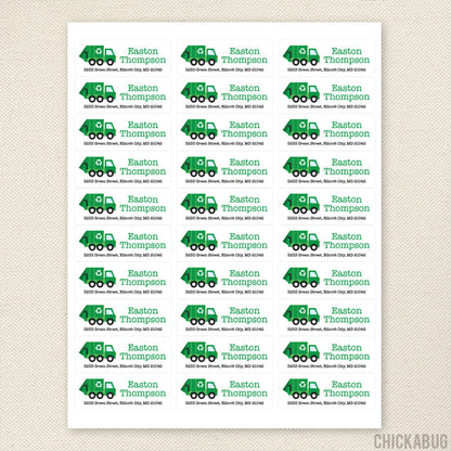 Garbage Truck Address Labels