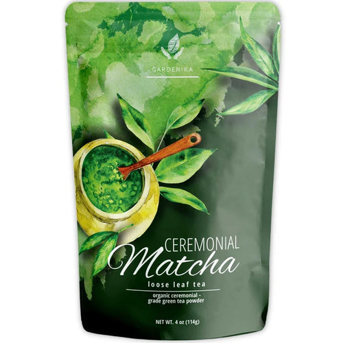 Gardenika Ceremonial Grade Matcha Green Tea Powder, USDA Organic, 55+ Servings – 4 Oz (113g) -