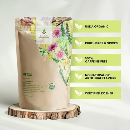 Gardenika Detox Loose Leaf Herbal Tea, USDA Organic, Caffeine Free - 4 oz (114g) -