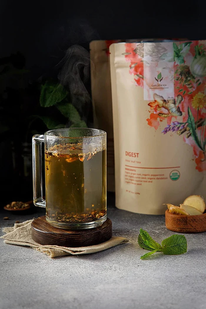 Gardenika Digest Loose Leaf Herbal Tea, USDA Organic, Caffeine Free - 4 oz (114g) -
