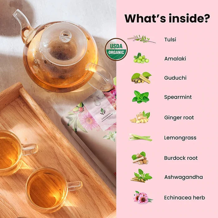 Gardenika Immunity Loose Leaf Herbal Tea, USDA Organic, Caffeine Free - 4 oz (114g) -