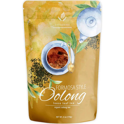 Gardenika Oolong Green Tea, Loose Leaf, USDA Organic, 55+ Cups – 4 Oz (113g) -