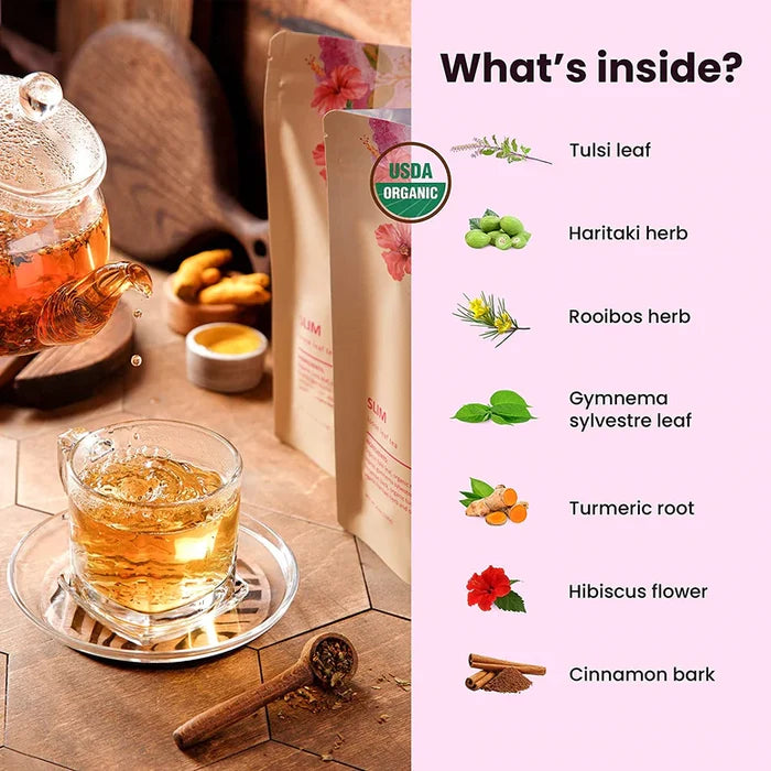 Gardenika Slim Loose Leaf Herbal Tea, USDA Organic, Caffeine Free - 4 oz (114g) -