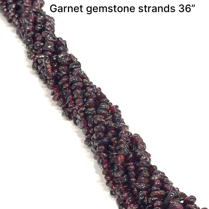 One Garnet Chip Gemstone Strand 36''
