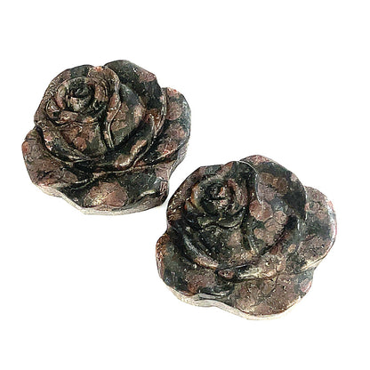 One Garnet Gemstone Rose Carving