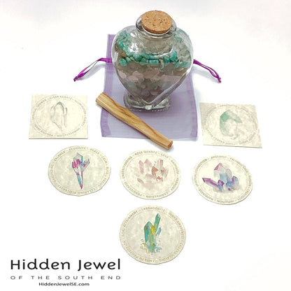 Type E (Heart) gemstone chip bottle