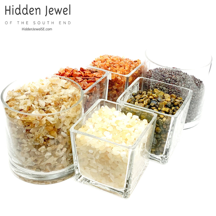 Gemstone crystal chip glass bottle, Stone Bottle Set ,meditation, gift