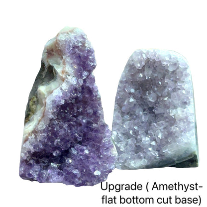 Gemstone Mining Surprise Bucket  Amethyst flat bottom cut base, up close view